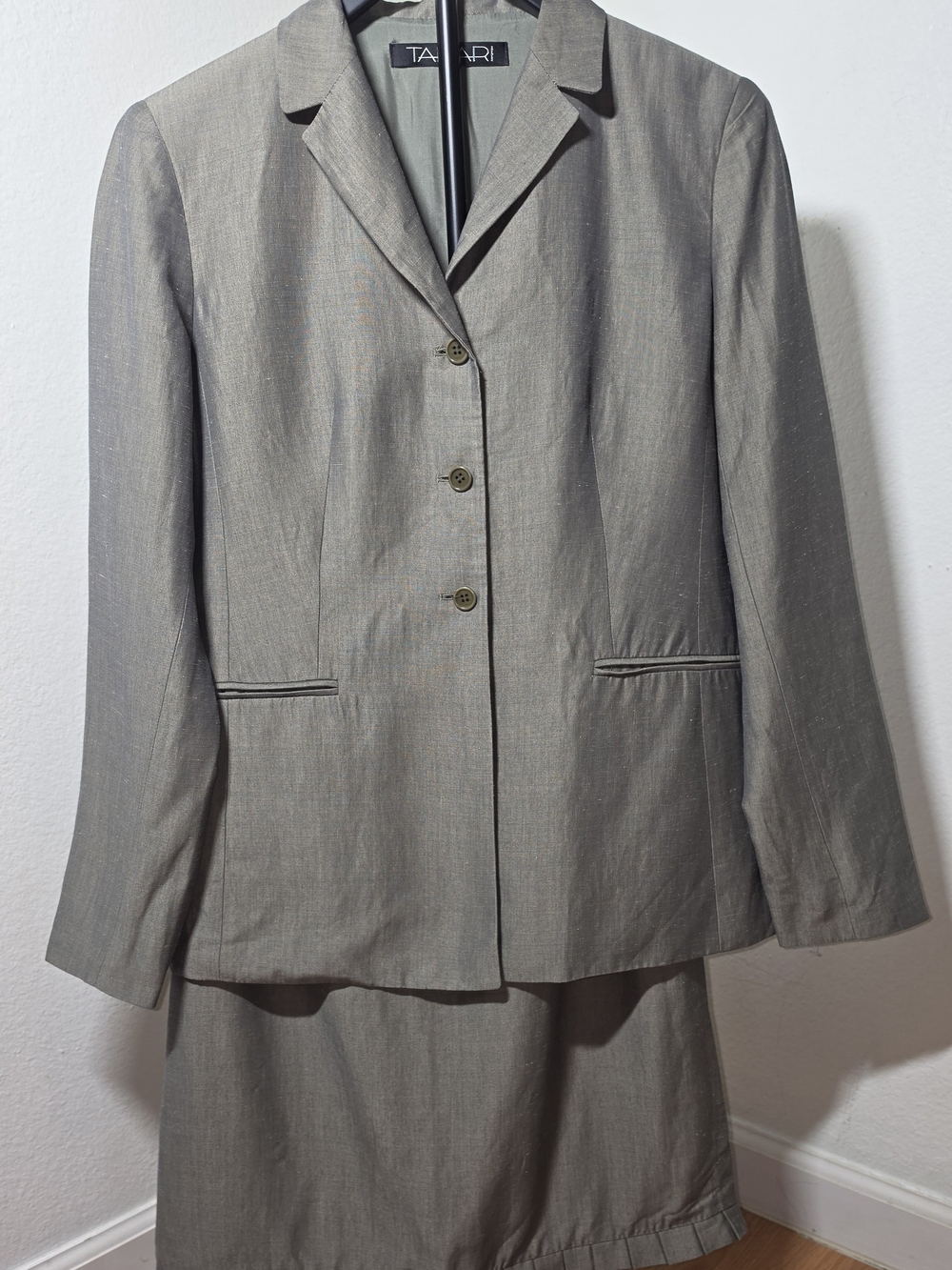 Tahari Taupe-Gray Tailored Blazer